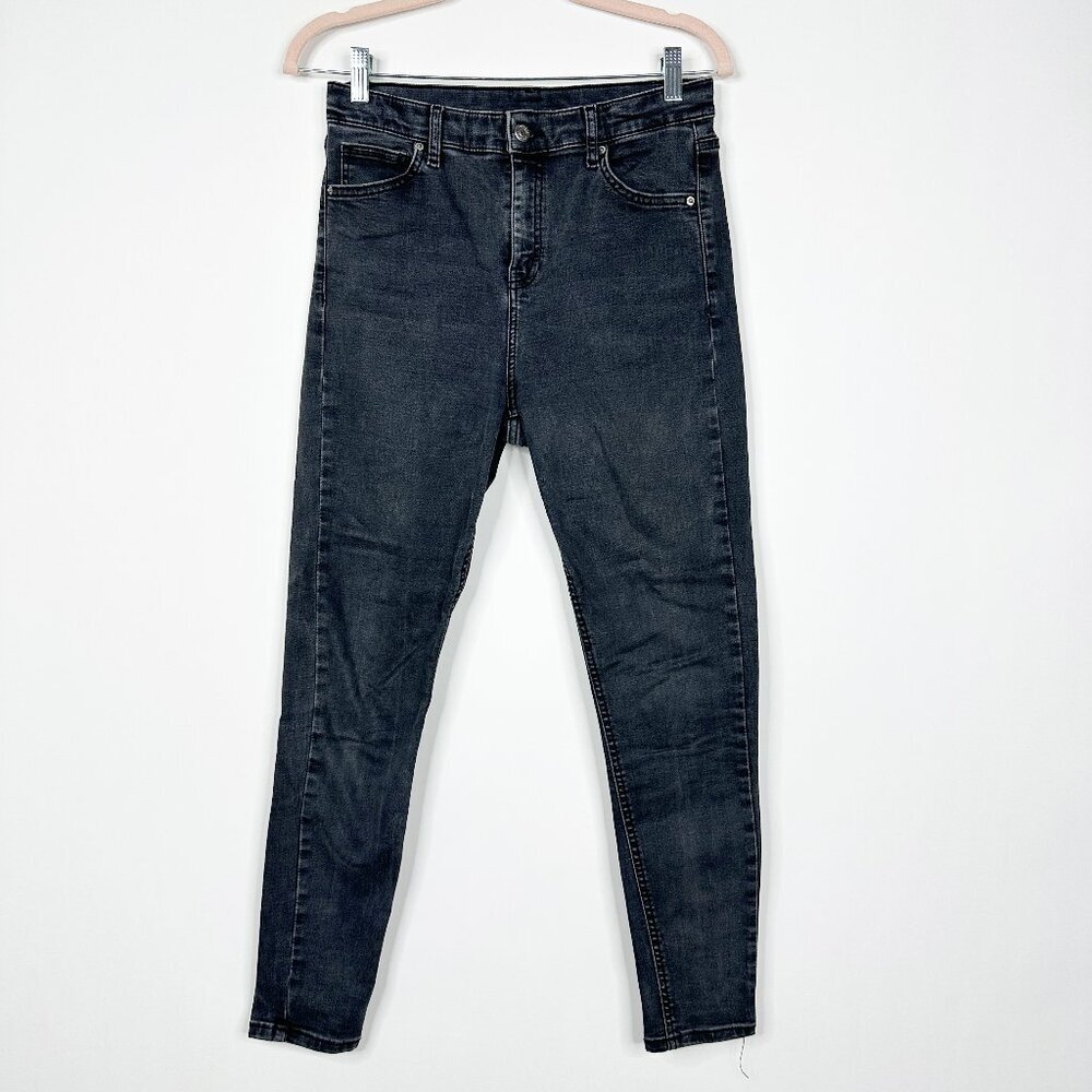 2/$30 Topshop High Rise Jeans Washed Black W28 #9323